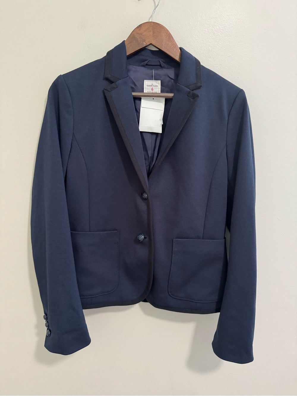 GAP NWT The Academy Blazer In Navy with Black Trim